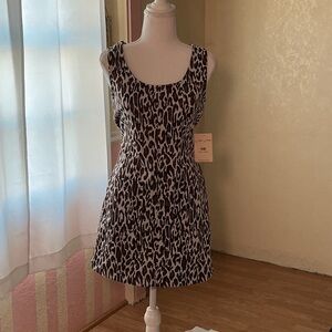 BeBop Animal Print Mini Dress - Black and Brown